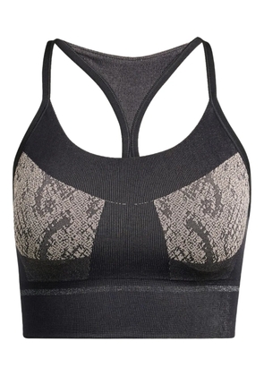 adidas by Stella McCartney snakeskin-print sport bra - Black