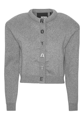 ROTATE BIRGER CHRISTENSEN letter firm knit cardigan - Grey