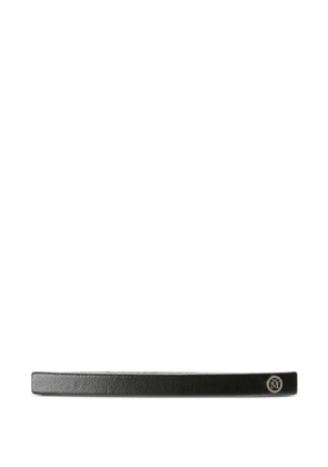 Maison Michel logo-plaque leather headband - Black