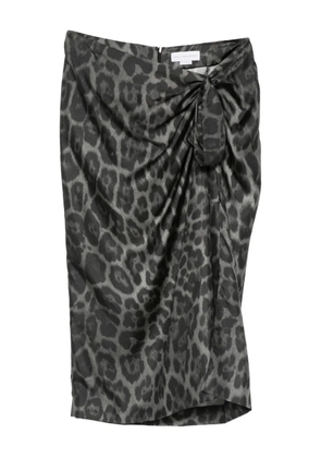 Stella McCartney leopard-print asymmetric skirt - Grey