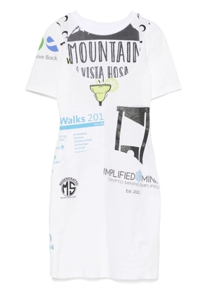 Marine Serre graphic T-shirt mini dress - White