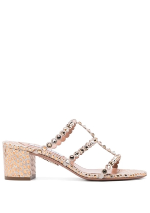 Aquazzura 55mm crystal-embellished sandals - White