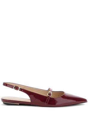 Stuart Weitzman Emilia patent leather slingback flat pumps - Red