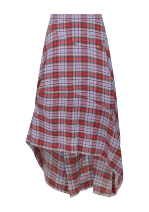 Vivienne Westwood Aeroplane tartan midi skirt - Red