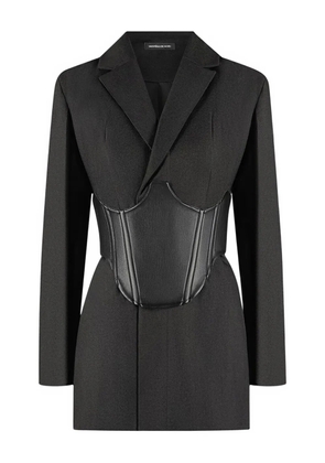 Manière De Voir reversible-corset blazer mini dress - Black
