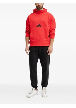 adidas kangaroo-pocket stripe-detail hoodie - Red