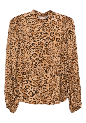 TWINSET leopard-print mock-neck shirt - Brown