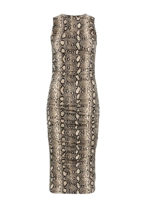 Michael Michael Kors snakeskin-print midi dress - Neutrals