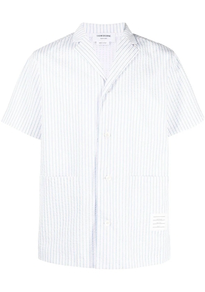 Thom Browne striped short-sleeved shirt - Blue