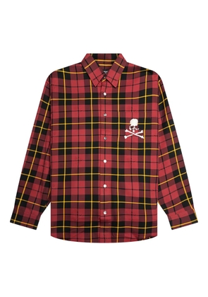 Mastermind World skull-embroidered plaid shirt