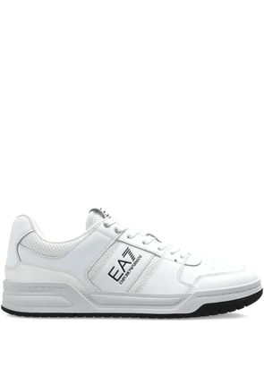 Ea7 Emporio Armani perforated leather sneakers - White