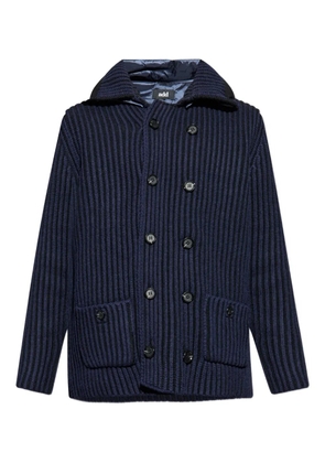 Add striped double-breasted jacket - Blue