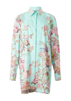 Roberto Cavalli naturalistic-motif shirt mini dress - Green