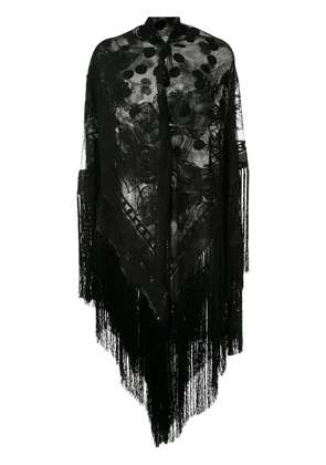 Dolce & Gabbana fringed tulle shawl - Black
