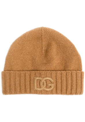 Dolce & Gabbana logo-embroidered beanie - Neutrals