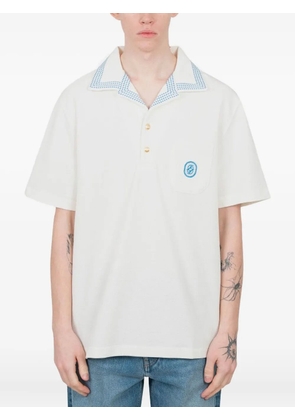 Drôle De Monsieur Le Polo Piqué Damier polo shirt - White