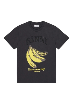 GANNI Banana-print T-shirt - Black
