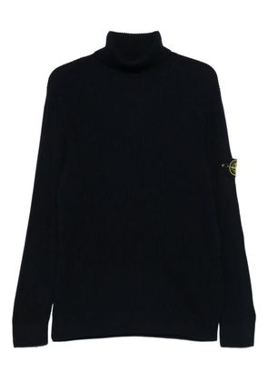 Stone Island ribbed turtleneck sweater - Blue