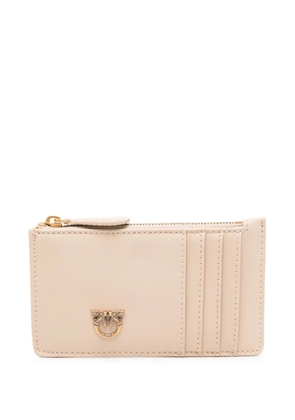 PINKO zipped chevron card holder - Neutrals