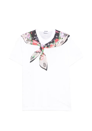 Moschino floral-scarf T-shirt - White