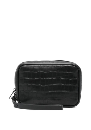 Calvin Klein textured zip wash bag - Black