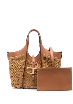 Tod's Timeless raffia tote bag - Neutrals