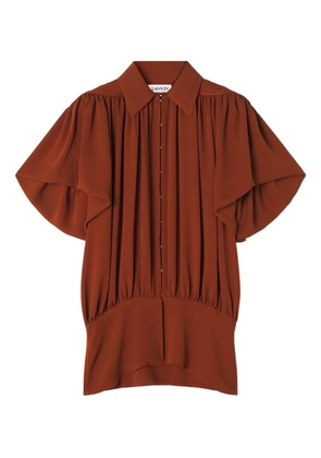 Lanvin puffed-sleeve button top - Orange