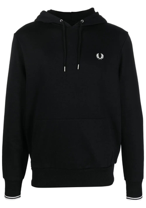 Fred Perry embroidered-logo detail hoodie - Black