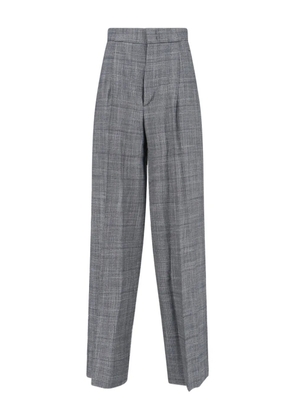 SA SU PHI check-print pleated trousers - Grey