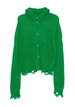 Charles Jeffrey Loverboy Rabbit Balaclava button-front cardigan - Green