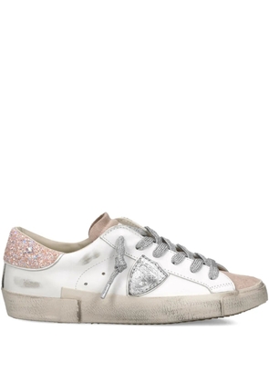 Philippe Model Paris PRSX glitter heel trainers - White