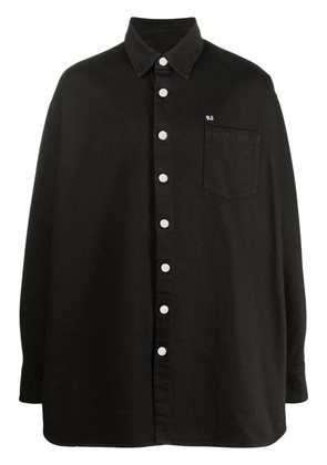Raf Simons oversized logo denim shirt - Black