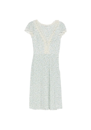 Ermanno Scervino floral-pattern lace-trim dress - White