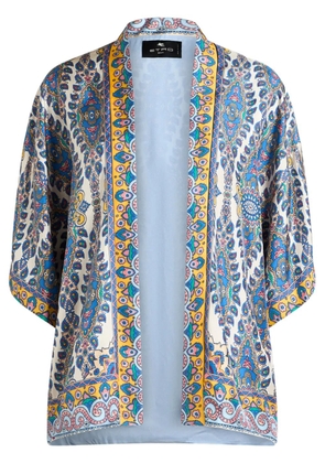 ETRO paisley-print silk robe jacket - White