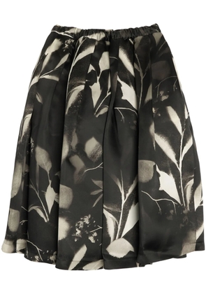 Comme Des Garçons Comme Des Garçons printed silk midi skirt - Black