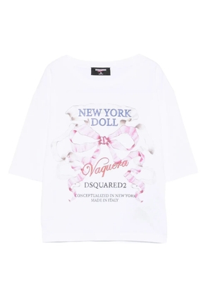 DSQUARED2 crew-neck front-print top - White