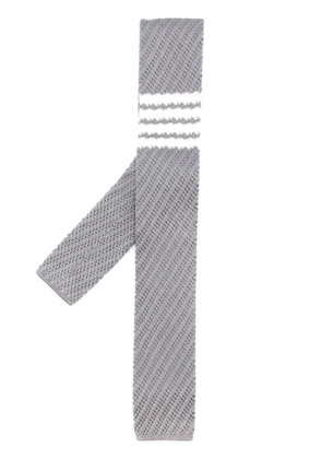 Thom Browne 4-Bar knitted silk tie - Grey