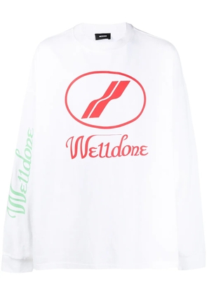 We11done logo print long-sleeved T-shirt - White