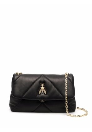 Patrizia Pepe chevron leather shoulder bag - Black