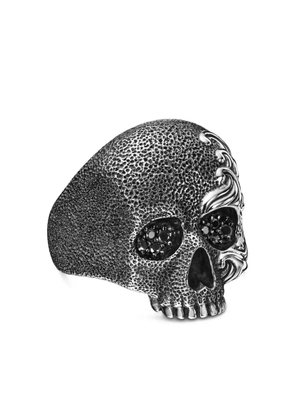 David Yurman sterling silver Waves Skull diamond ring (24mm)