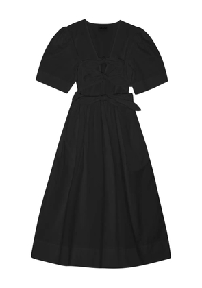 GANNI puff-sleeve belted dress - Black