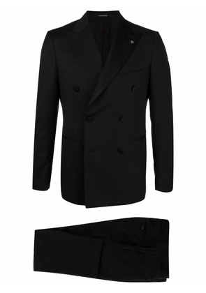 Tagliatore fitted double-breasted suit - Black