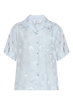 Alexander McQueen skull-print button shirt - Blue