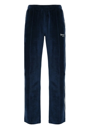 Sporty & Rich velour cotton track pants - Blue