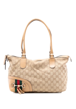 Gucci Pre-Owned 2016-2025 GG Canvas Horsebit Web handbag - Brown