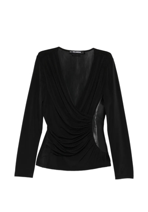 Karl Lagerfeld draped panelled top - Black