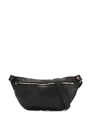 Guidi cracked-effect belt bag - Black