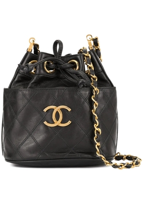 CHANEL Pre-Owned 1986-1988 Cosmos Line drawstring shoulder bag - Black