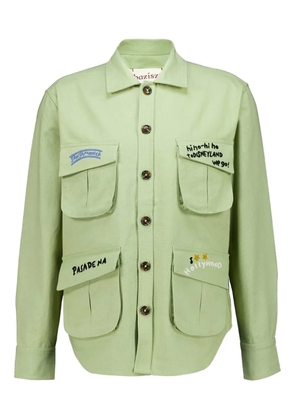 Baziszt embroidery-detail shirt - Green