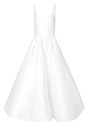 Carolina Herrera patterned-jacquard midi-dress - White